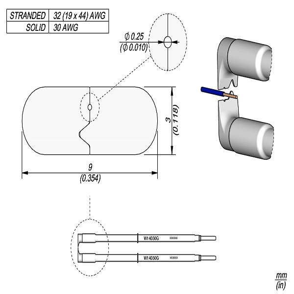 JBC W14030G PUNTA Ø 0,25 MM PER SPELAFILI WS140