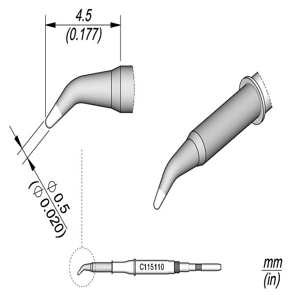 JBC NANOPUNTA SALDANTE C115110 CONICO PIEGATO Ø