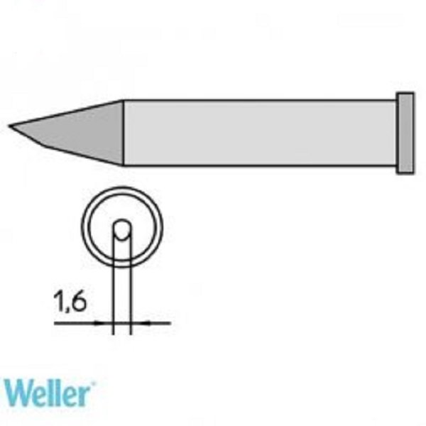 WELLER XT AA 60° SOLDERING TIP 1.6 MM