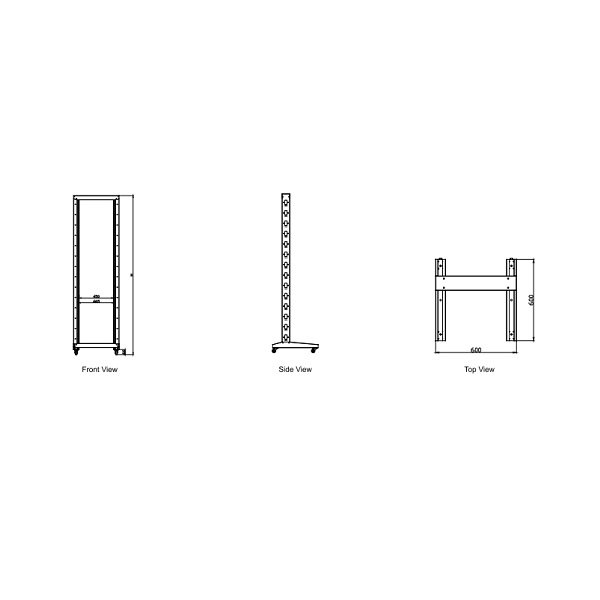 FRAME MONTAGGIO APERTO 19" 42 UNITÀ 2 MONTANTI L60