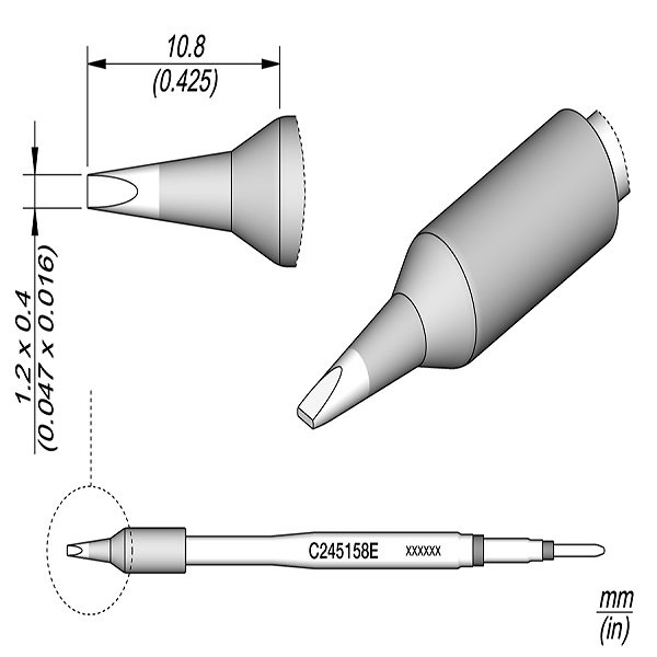 JBC C245158E PUNTA SALDANTE SCALPELLO 1,2 X 0,4