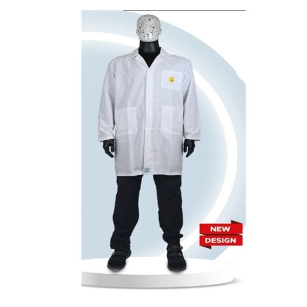 CAMICE ESD PER CLEANROOM - BIANCO TAGLIA L