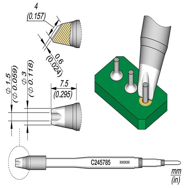 JBC BARREL CARTRIDGE  C245785 Ø 1.5MM