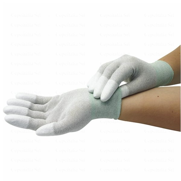 GUANTI ESD - XL ANTISCIVOLO SULLE DITA E FIBRA DI