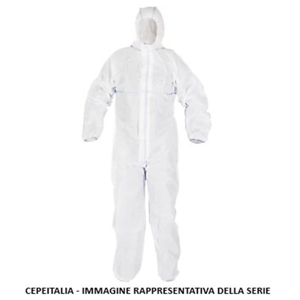 TYVEK 500 TUTA CON CAPPUCCIO CLASSE ISO 7 TAGLIA